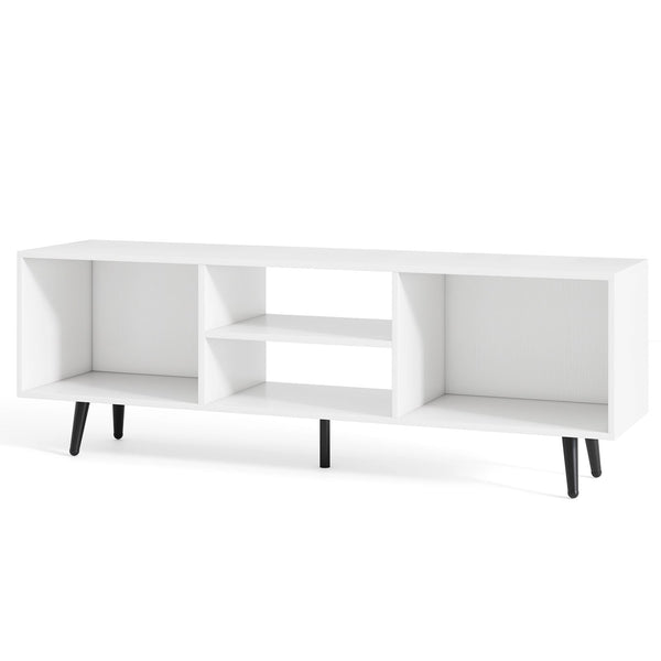 Meuble TV 47 5 pouces pour téléviseur 55 pouces avec compartiments et pieds en métal