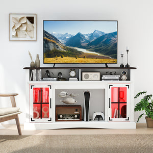 TV stand with LED lights and remote control - Black