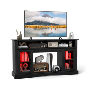 TV stand with LED lights and remote control - Black
