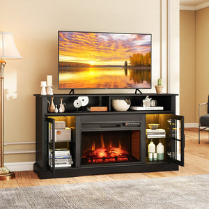 Meuble TV avec cheminée et télécommandes thermostat et télécommandes pour téléviseurs jusqu'à 50 pouces