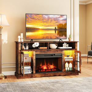 Meuble TV avec cheminée et télécommandes thermostat et télécommandes pour téléviseurs jusqu'à 50 pouces