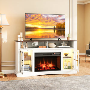 Meuble TV avec cheminée et télécommandes thermostat et télécommandes pour téléviseurs jusqu'à 50 pouces