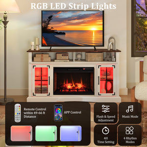 Meuble TV avec cheminée et télécommandes thermostat et télécommandes pour téléviseurs jusqu'à 50 pouces