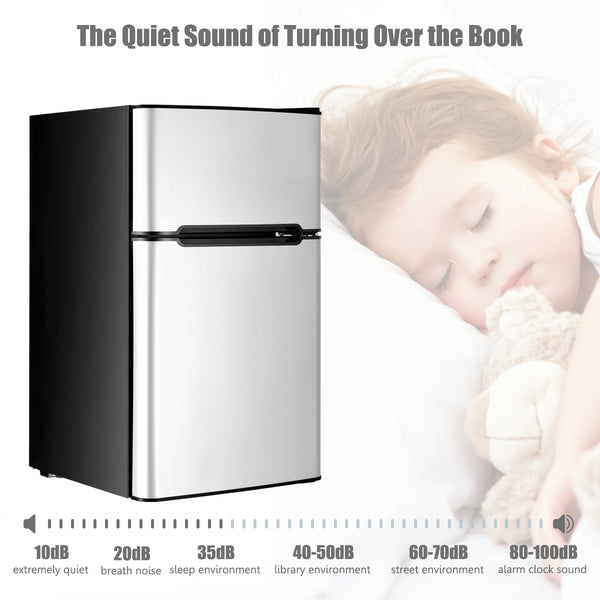 3.2 cu. ft. Compact Stainless Steel Refrigerator - Gray