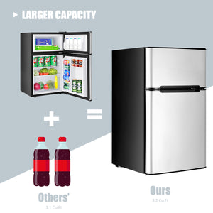 3.2 cu. ft. Compact Stainless Steel Refrigerator - Gray