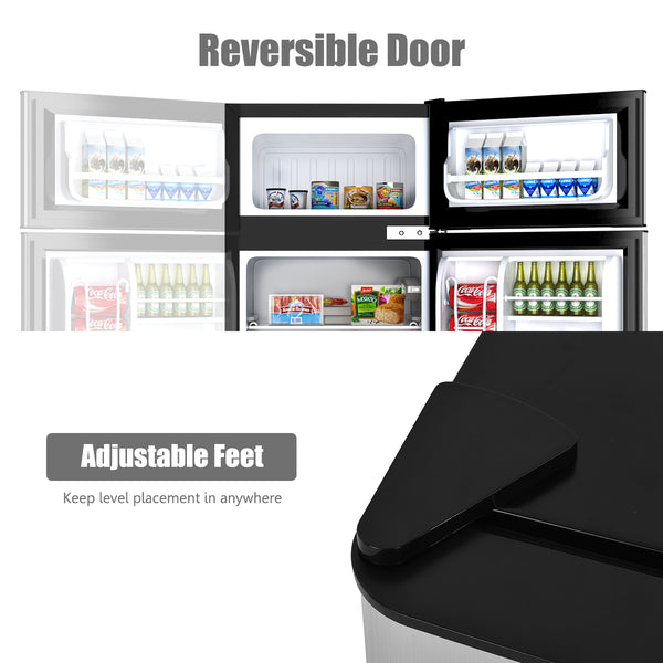 3.2 cu. ft. Compact Stainless Steel Refrigerator - Gray