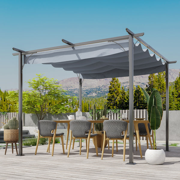 Pergola rétractable 10 x 10, grise