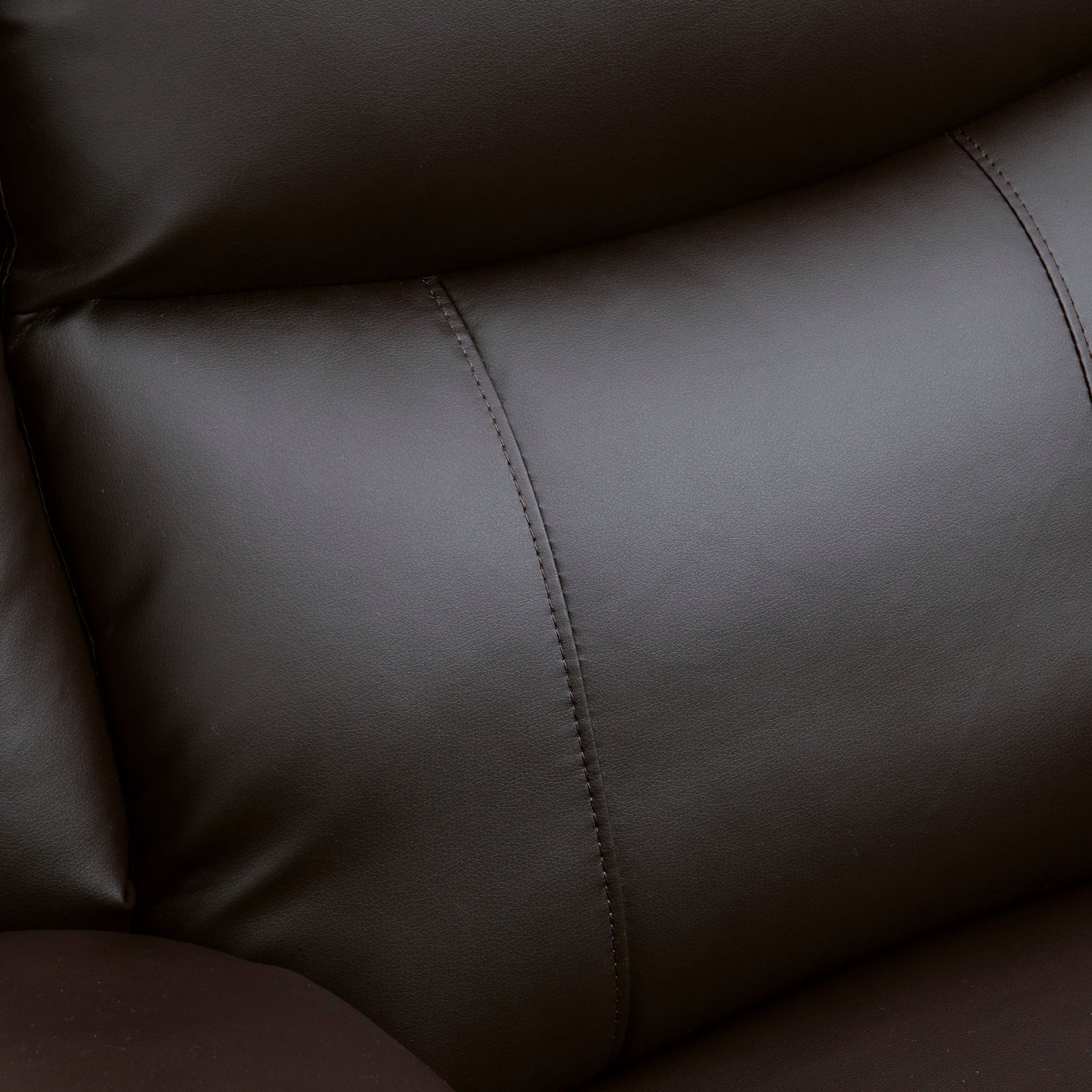 Fauteuil inclinable en similicuir avec repose-pieds et 2 poches latérales, marron