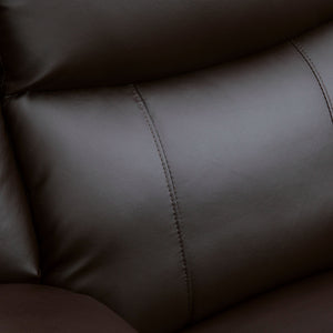 Fauteuil inclinable en similicuir avec repose-pieds et 2 poches latérales, marron