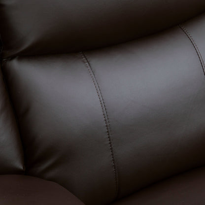 Fauteuil inclinable en similicuir avec repose-pieds et 2 poches latérales, marron