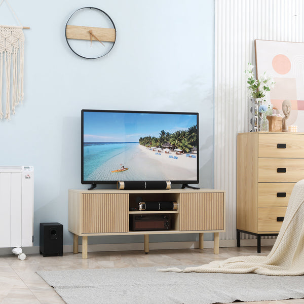 Meuble moderne pour téléviseurs jusqu'à 50 pouces, couleur naturelle