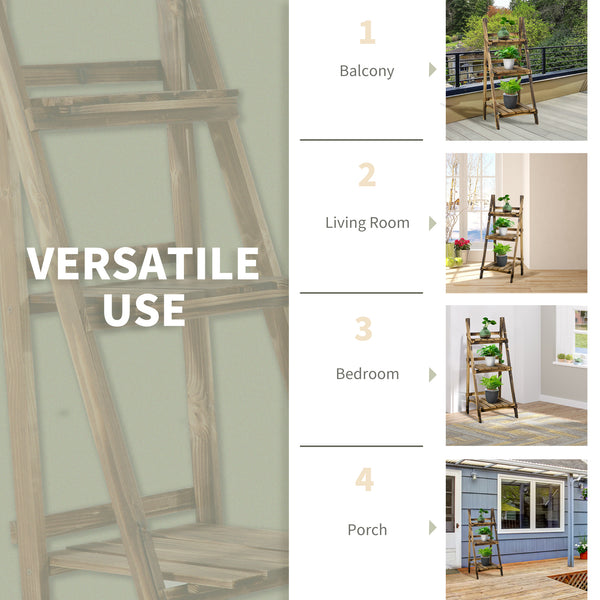 3-Tier Folding Wooden Plant Stand 