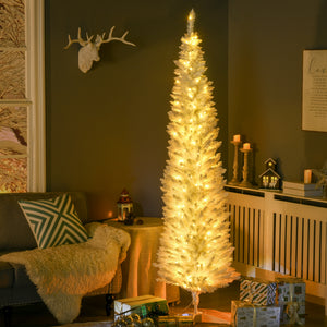 Sapin de Noël artificiel blanc pré-éclairé de 7 pieds