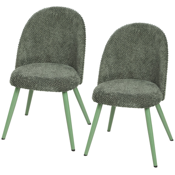 Chaises de salle à manger en velours – Ensemble de 2, vert