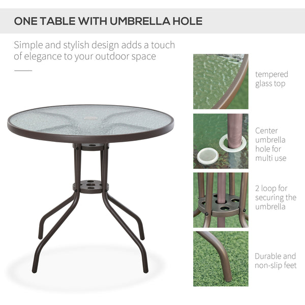 Ensemble de salle à manger d'extérieur 6 pièces pour 4 personnes avec parasol