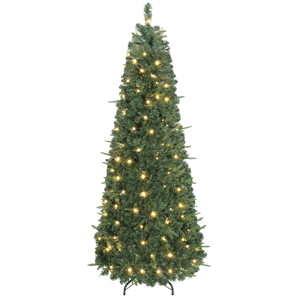 6ft Collapsible Artificial Christmas Tree with Metal Stand, Green, Pre-Lit