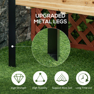 Jardinière surélevée en bois avec pieds en métal