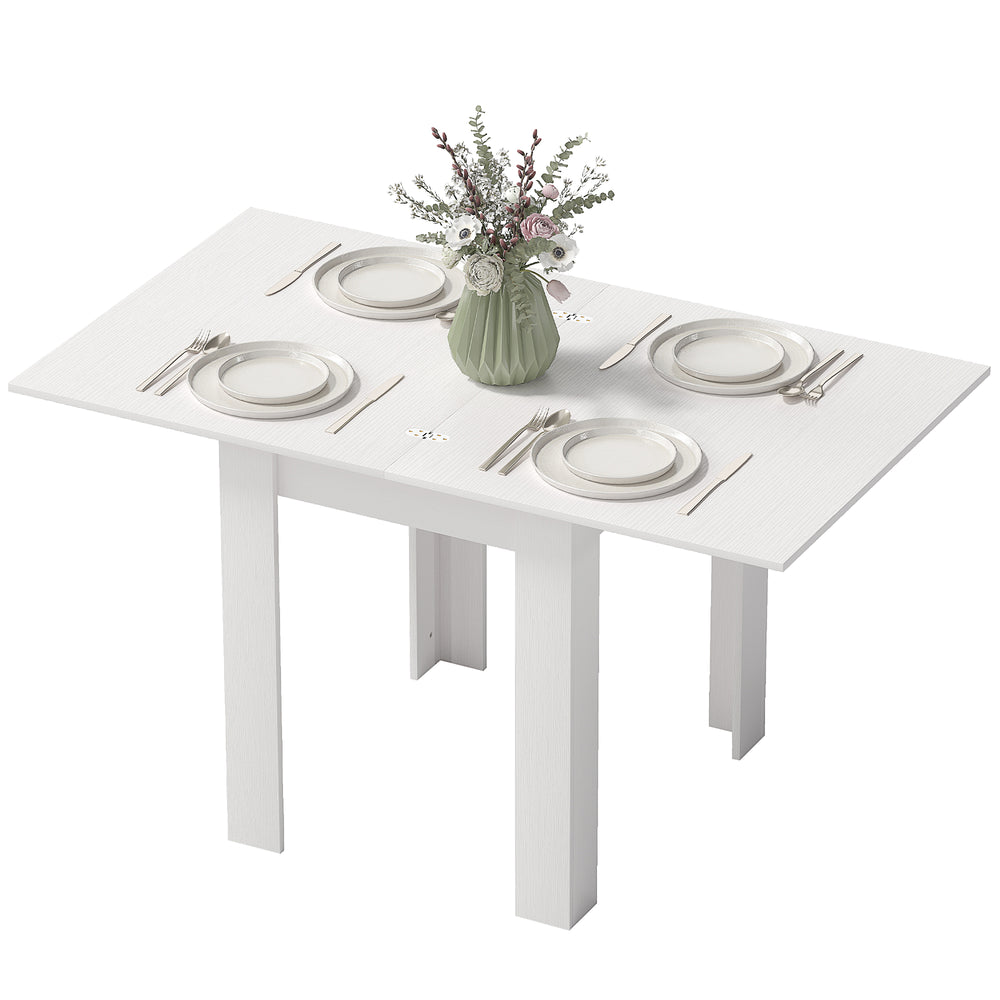 Table de salle à manger extensible pour 4 à 6 personnes, blanche