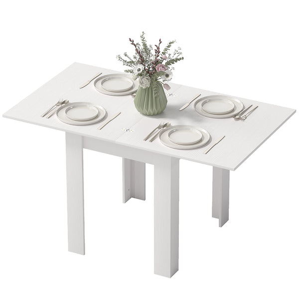 Table de salle à manger extensible pour 4 à 6 personnes, blanche