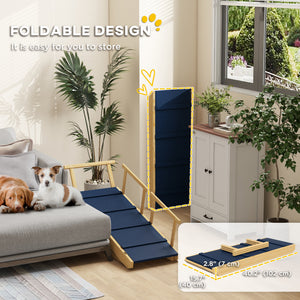 Escalier réglable et pliable avec tapis antidérapant