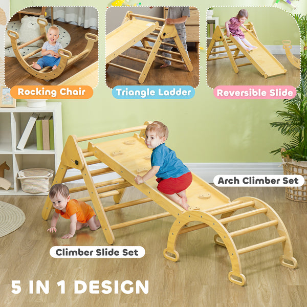 Kit d'escalade Montessori 5 en 1 avec échelle, rampe et arche