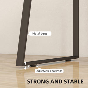 53-inch computer desk with adjustable drawer and shelf, natural wood 