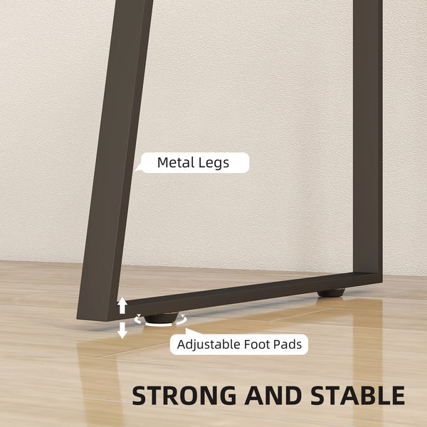 53-inch computer desk with adjustable drawer and shelf, natural wood 