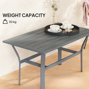 Table basse en métal pour jardin et balcon, gris foncé