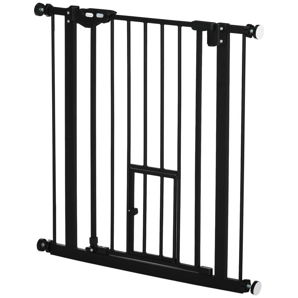 Extra Wide Pressure Fit Retractable Gate with Pet Door