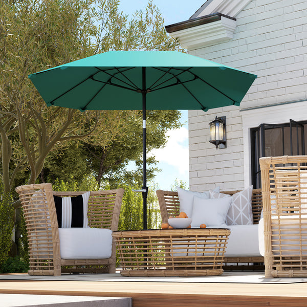 Parasol de terrasse de 7,6 pieds en aluminium, bleu ciel