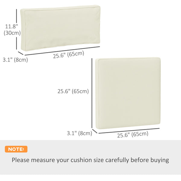Coussins de remplacement pour meubles en rotin, 14 pièces, 7 places et 7 dossiers, couleur crème