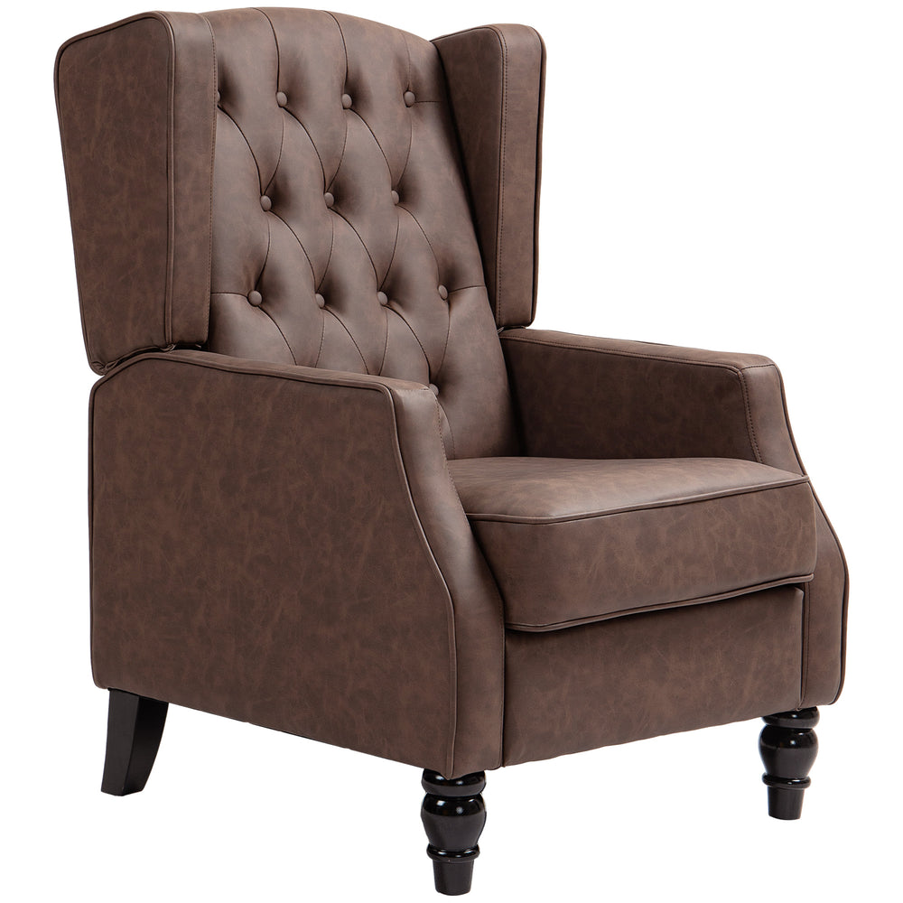 Fauteuil d'appoint moderne en similicuir avec rembourrage épais, marron