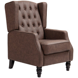Fauteuil d'appoint moderne en similicuir avec rembourrage épais, marron