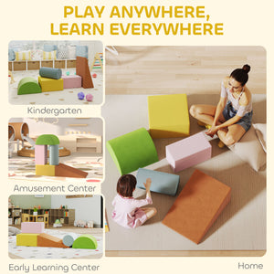 Jouets d'escalade avec housse amovible pour ramper et glisser, orange/vert