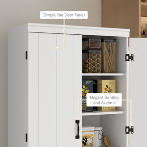 4-door storage unit with adjustable shelves, white