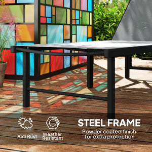 Outdoor Lounge Chair Set of 2, 5-Position Reclining Outdoor Chaise Lounge Tanning Chair with Mesh Seat, Grey