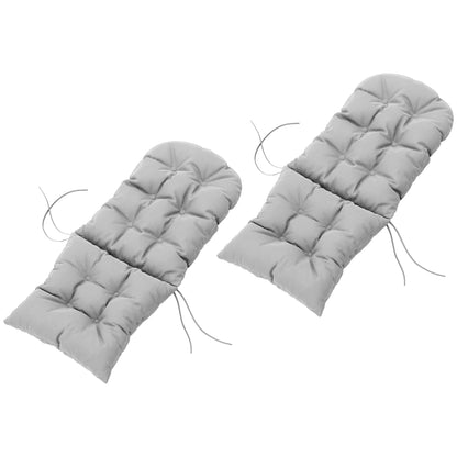 Lot de 2 coussins de chaise Adirondack avec attaches, gris clair