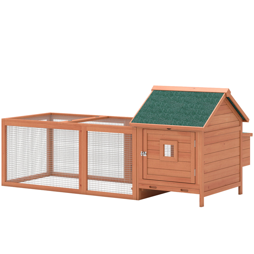 Poulailler en bois pour 2 poules, cage avec enclos, pondoir, plateau amovible et toit étanche