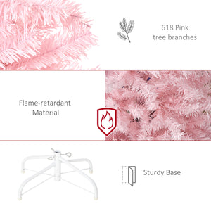 Sapin de Noël artificiel pop-up de 6 pieds rose