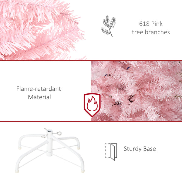 Sapin de Noël artificiel pop-up de 6 pieds rose