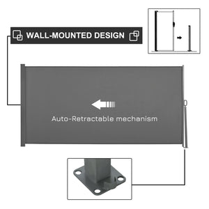 Store latéral pliable et rétractable, gris clair