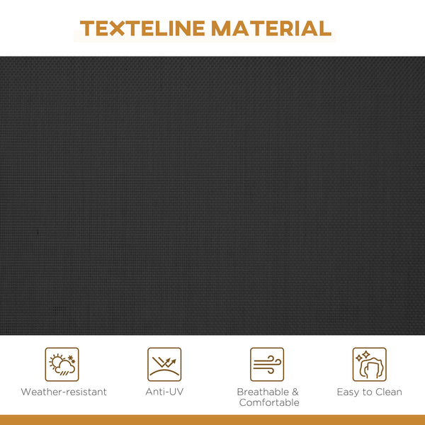 Balancelle 3 places avec auvent réglable, noir