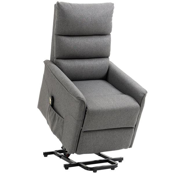 Fauteuil releveur pour personnes âgées inclinable électrique avec télécommande, gris foncé
