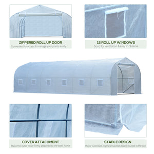 Garden greenhouse for seedlings, high-quality steel frame, white
