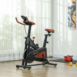 Silent exercise bike with adjustable resistance and seat, black