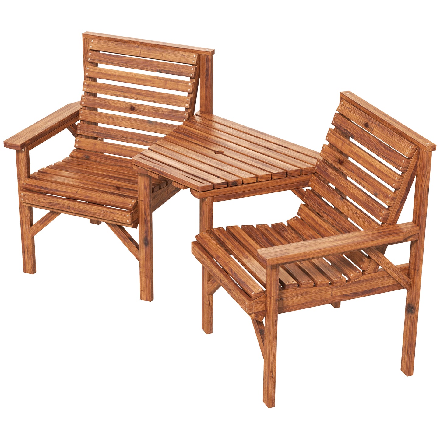 Ensemble de 3 bancs d'extérieur pour jardin et balcon, brun clair