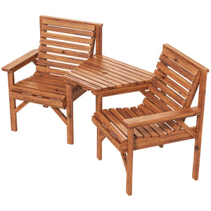 Ensemble de 3 bancs d'extérieur pour jardin et balcon, brun clair
