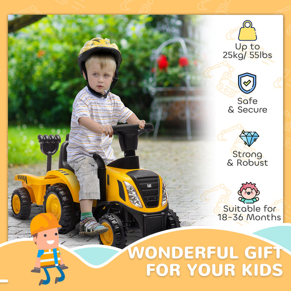 Caterpillar self-propelled tractor without engine with shovel and trailer