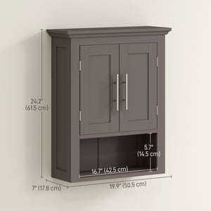 Armoire murale de salle de bain avec étagère, marron