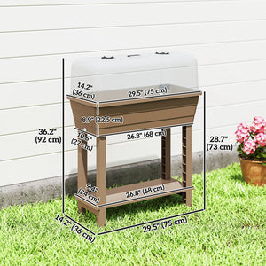 Jardinière surélevée à arrosage automatique avec couvercle transparent et ventilation